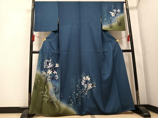 平和屋着物●訪問着　草花文　暈し染め　金彩　正絹　逸品　AABK7015ph