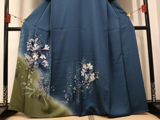 平和屋着物●訪問着　草花文　暈し染め　金彩　正絹　逸品　AABK7015ph