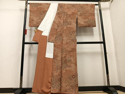 平和屋着物●上質な小紋　草花文　正絹　逸品　AABK7018ph