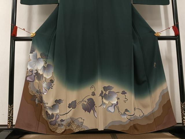 平和屋着物●染色作家　津室朱光　色留袖　瓢箪　暈し染め　金銀彩　正絹　逸品　AABK7019ph