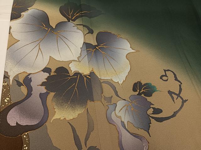 平和屋着物●染色作家　津室朱光　色留袖　瓢箪　暈し染め　金銀彩　正絹　逸品　AABK7019ph