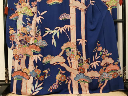 平和屋着物●豪華振袖　紅型　松竹梅文　正絹　逸品　AABK7020ph