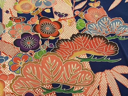 平和屋着物●豪華振袖　紅型　松竹梅文　正絹　逸品　AABK7020ph