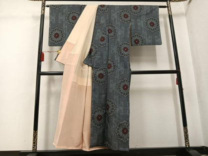 平和屋着物●本場大島紬　割込み絣　正絹　逸品　AABK7024ph
