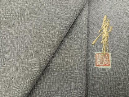平和屋着物●江戸小紋　作家物　極小鮫小紋柄　正絹　逸品　AABK7025ph