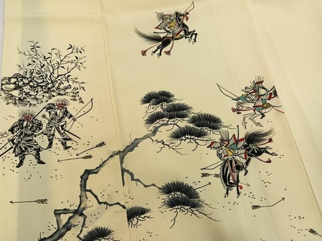 平和屋着物●訪問着　手描き　人物風景文　正絹　逸品　AABK7029ph