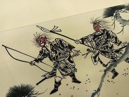 平和屋着物●訪問着　手描き　人物風景文　正絹　逸品　AABK7029ph