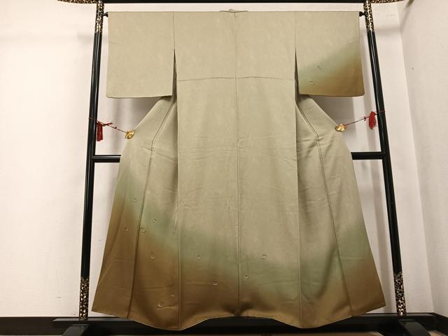 平和屋着物●訪問着　手描き　水玉　暈し染め　正絹　逸品　AABK7031ph