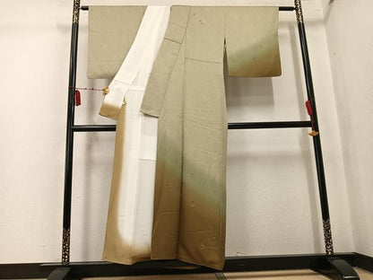平和屋着物●訪問着　手描き　水玉　暈し染め　正絹　逸品　AABK7031ph