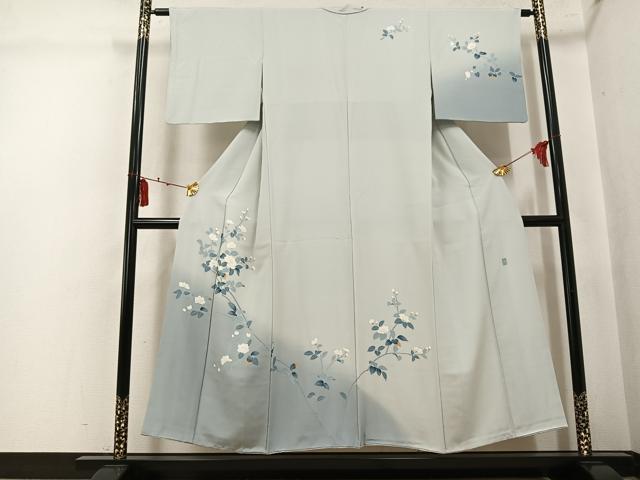 平和屋着物●訪問着　友禅　作家物　枝花文　暈し染め　正絹　逸品　AABK7034ph