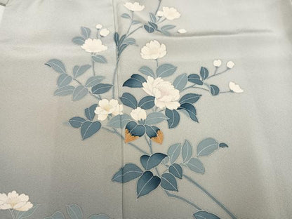 平和屋着物●訪問着　友禅　作家物　枝花文　暈し染め　正絹　逸品　AABK7034ph
