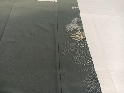 平和屋着物●訪問着　浜松風景群れ鶴文　暈し染め　金彩　正絹　逸品　AABK7037ph