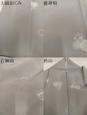 平和屋着物●上質な小紋　雪輪花文　ほたる暈し　正絹　逸品　AABK7038ph