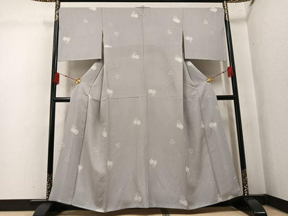 平和屋着物●上質な小紋　雪輪花文　ほたる暈し　正絹　逸品　AABK7038ph