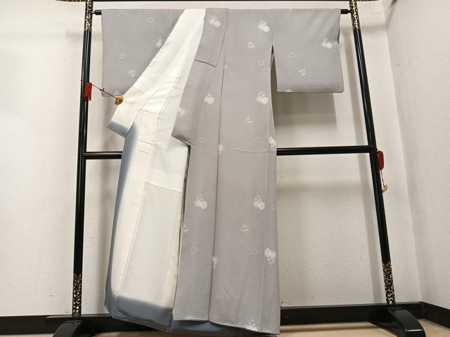 平和屋着物●上質な小紋　雪輪花文　ほたる暈し　正絹　逸品　AABK7038ph