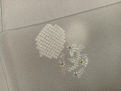 平和屋着物●上質な小紋　雪輪花文　ほたる暈し　正絹　逸品　AABK7038ph
