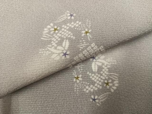 平和屋着物●上質な小紋　雪輪花文　ほたる暈し　正絹　逸品　AABK7038ph