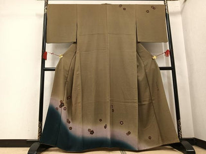 平和屋着物●世界的友禅作家　千地泰弘　訪問着　梅　暈し染め　正絹　逸品　AABK7040ph
