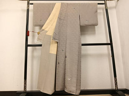 平和屋着物●訪問着　刺繍　抽象文　正絹　逸品　AABK7051ph