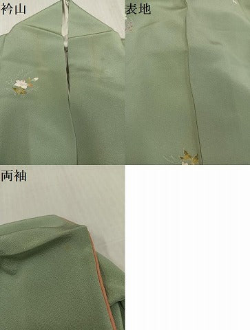 平和屋着物●京加賀友禅　百貫石峰　小紋　草花文　正絹　逸品　AABK7054ph