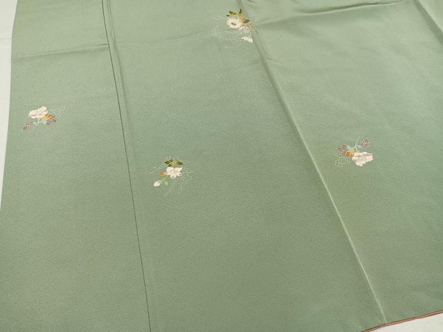 平和屋着物●京加賀友禅　百貫石峰　小紋　草花文　正絹　逸品　AABK7054ph