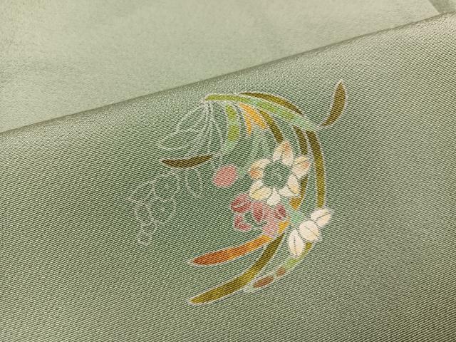 平和屋着物●京加賀友禅　百貫石峰　小紋　草花文　正絹　逸品　AABK7054ph