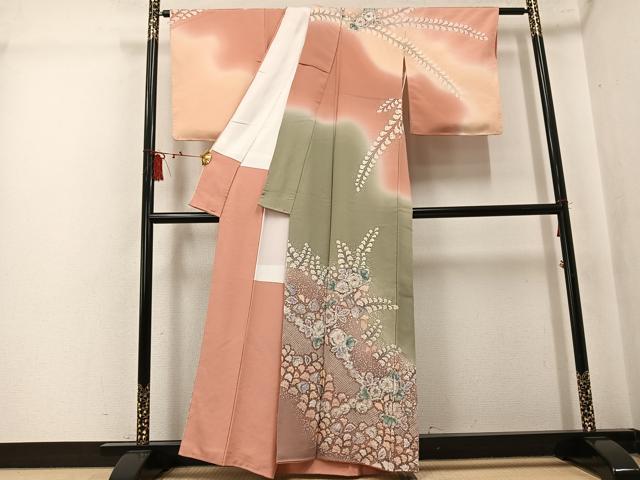 平和屋着物●越後十日町の一流染匠　桐屋・翠山工房　訪問着　辻が花　絞り　暈し染め　正絹　逸品　AABK7056ph
