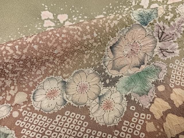 平和屋着物●越後十日町の一流染匠　桐屋・翠山工房　訪問着　辻が花　絞り　暈し染め　正絹　逸品　AABK7056ph