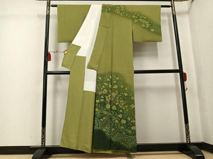 平和屋着物●越後十日町の一流染匠　桐屋・翠山工房　徳永憲峯　訪問着　辻が花　絞り　暈し染め　金彩　正絹　逸品　AABK7057ph
