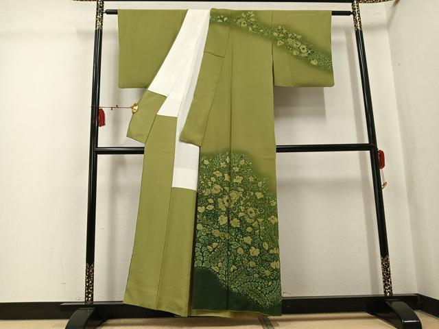 平和屋着物●越後十日町の一流染匠　桐屋・翠山工房　徳永憲峯　訪問着　辻が花　絞り　暈し染め　金彩　正絹　逸品　AABK7057ph
