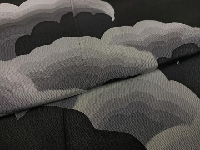 平和屋着物●訪問着　立波文　黒地　正絹　逸品　AABK7071ph
