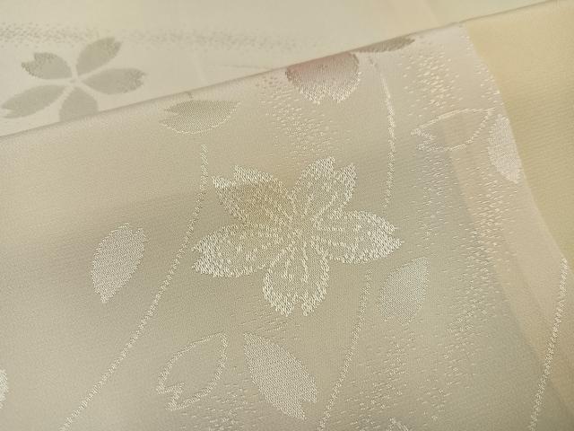 平和屋着物●長振袖用襦袢　無双仕立て　桜地紋　暈し染め　正絹　逸品　AABK7072ph
