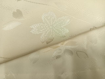平和屋着物●長振袖用襦袢　無双仕立て　桜地紋　暈し染め　正絹　逸品　AABK7072ph
