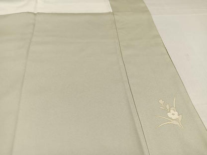 平和屋着物●訪問着　駒刺繍　地紙花文　暈し染め　金彩　正絹　逸品　AABK7079ph