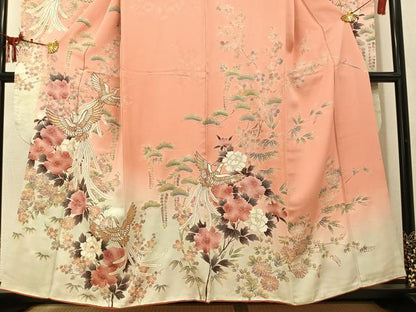 平和屋着物●豪華振袖　鳳凰花文　暈し染め　金彩　正絹　逸品　AABK7080ph