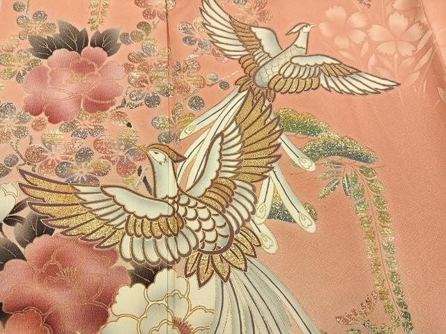 平和屋着物●豪華振袖　鳳凰花文　暈し染め　金彩　正絹　逸品　AABK7080ph