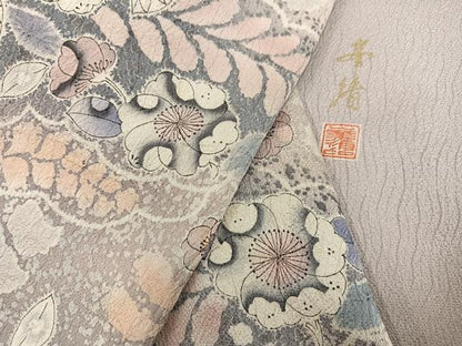 平和屋着物●訪問着　作家物　辻が花　絞り　暈し染め　正絹　逸品　AABK7081ph