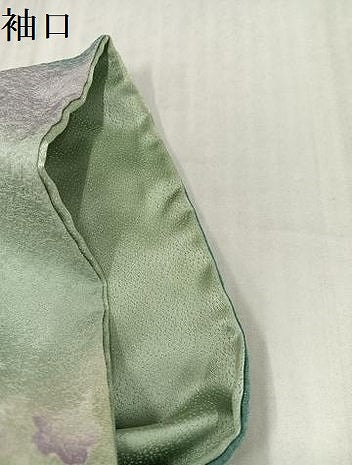 平和屋着物●訪問着　舞桜文　暈し染め　銀通し地　正絹　逸品　AABK7082ph