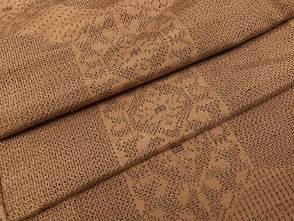 平和屋着物●上質な紬　亀甲花文　正絹　逸品　AABK7085ph