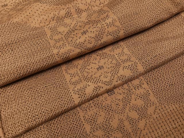 平和屋着物●上質な紬　亀甲花文　正絹　逸品　AABK7085ph