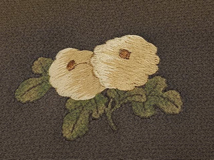 平和屋着物●アンティーク 大正ロマン ファッションデザイナー 花井幸子 訪問着 刺繍 草花文 暈し染め 金糸 正絹 逸品 AABK7087ph