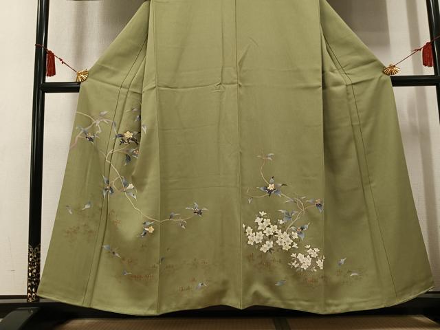 平和屋着物●訪問着　螺鈿　枝花文　金彩　正絹　逸品　AABK7088ph