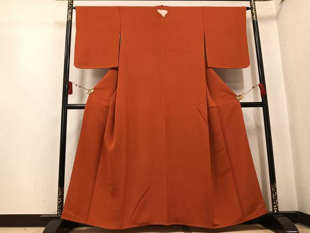 平和屋着物●無地絵羽訪問着　流水地紋　紅樺色　正絹　逸品　未使用　AABK7097ph