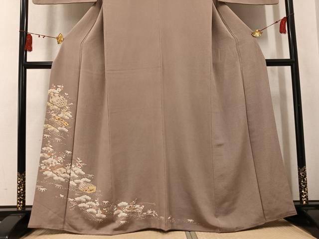 平和屋着物●豪華色留袖　松竹梅文箱文　鬼しぼ縮緬　正絹　逸品　AABK7098ph