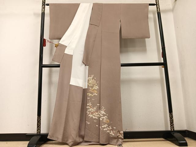 平和屋着物●豪華色留袖　松竹梅文箱文　鬼しぼ縮緬　正絹　逸品　AABK7098ph