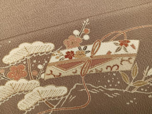 平和屋着物●豪華色留袖　松竹梅文箱文　鬼しぼ縮緬　正絹　逸品　AABK7098ph