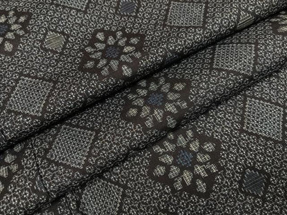 平和屋着物●本場大島紬　割込み絣　花菱文　正絹　逸品　AABK7100ph
