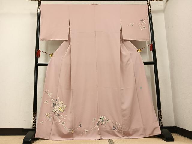 平和屋着物●本加賀友禅作家　橋本静華　訪問着　草花文　正絹　逸品　AABK7101ph