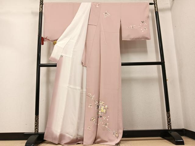 平和屋着物●本加賀友禅作家　橋本静華　訪問着　草花文　正絹　逸品　AABK7101ph