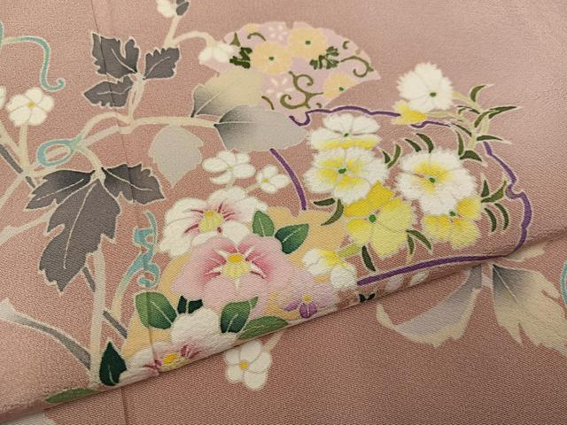 平和屋着物●本加賀友禅作家　橋本静華　訪問着　草花文　正絹　逸品　AABK7101ph